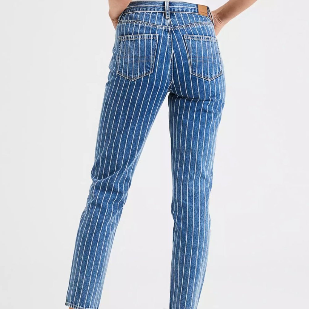 AE striped mom jeans